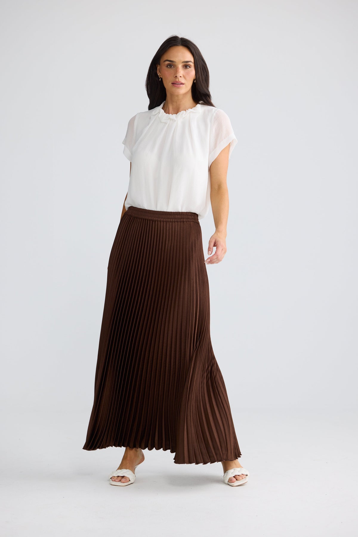 Alias Pleated Skirt | Chocolate