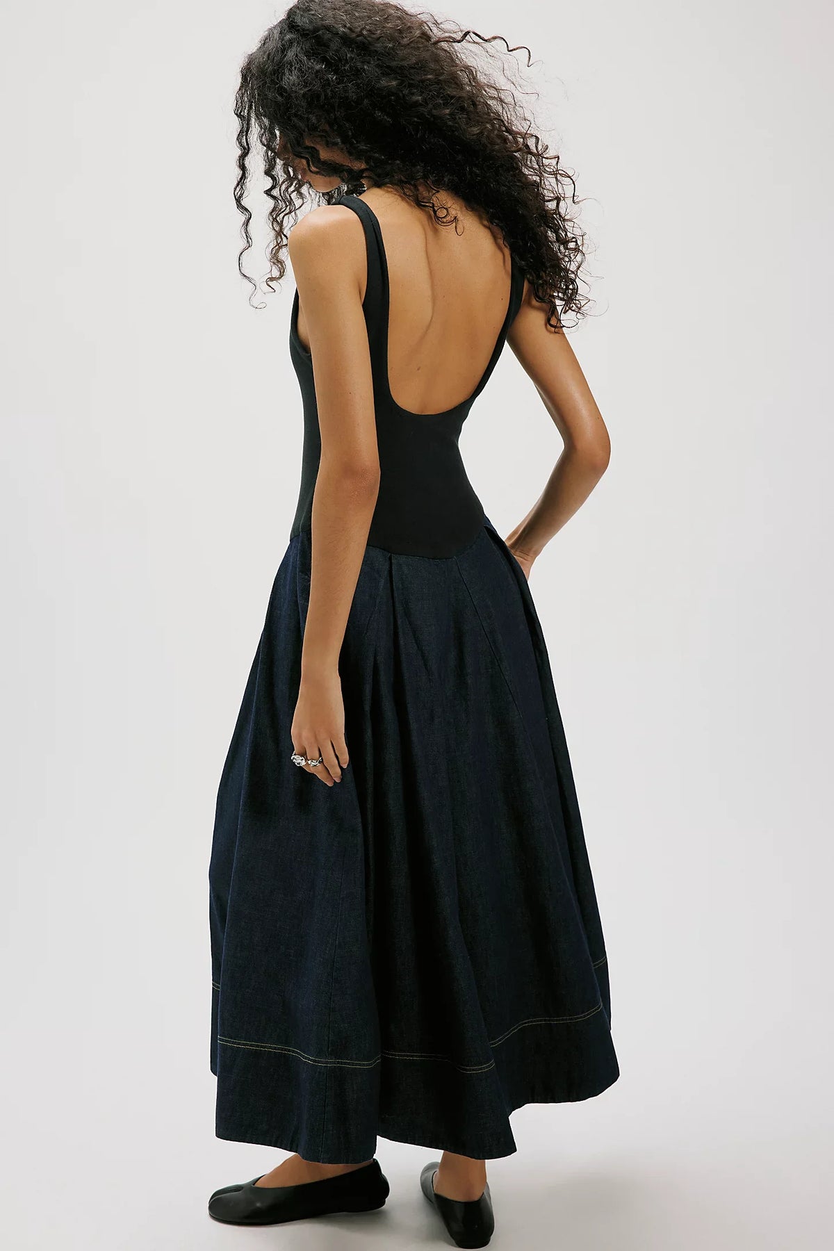 Elio Denim Midi Dress | Dark Combo