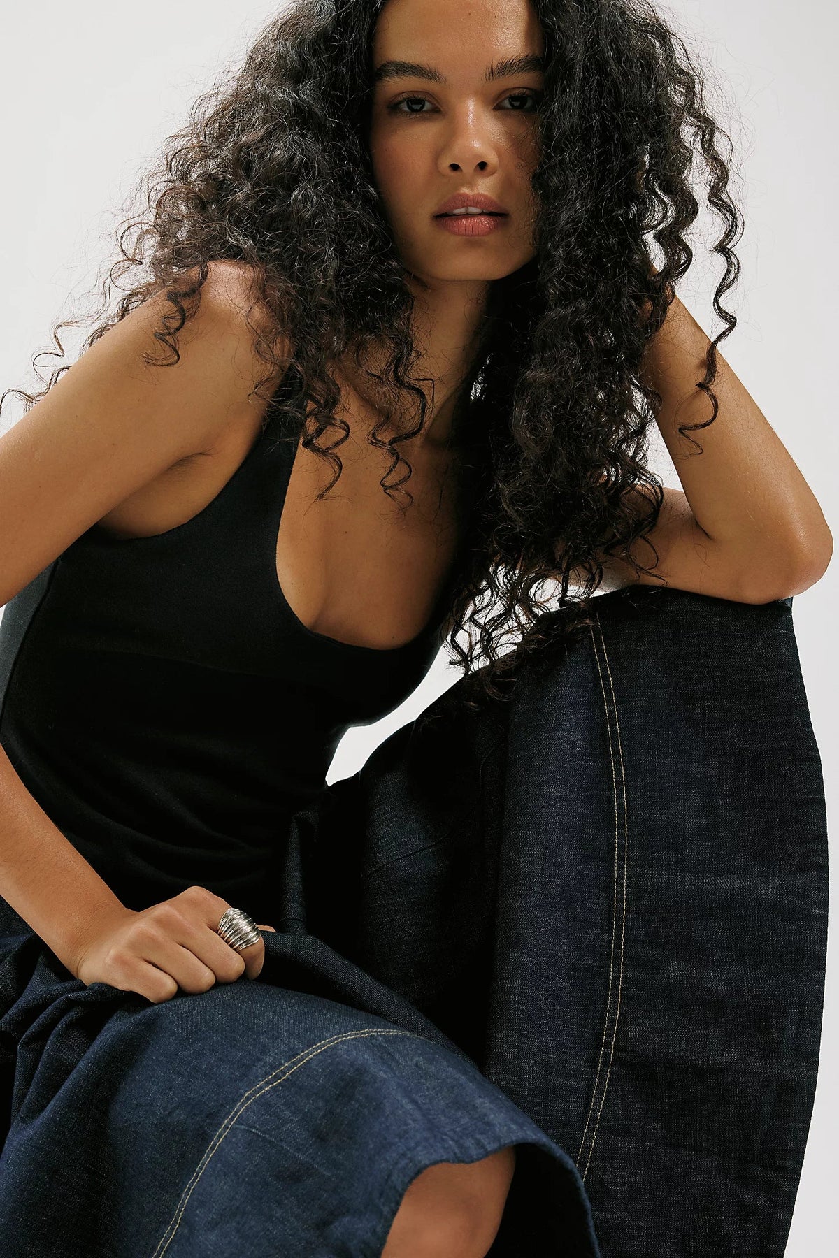 Elio Denim Midi Dress | Dark Combo
