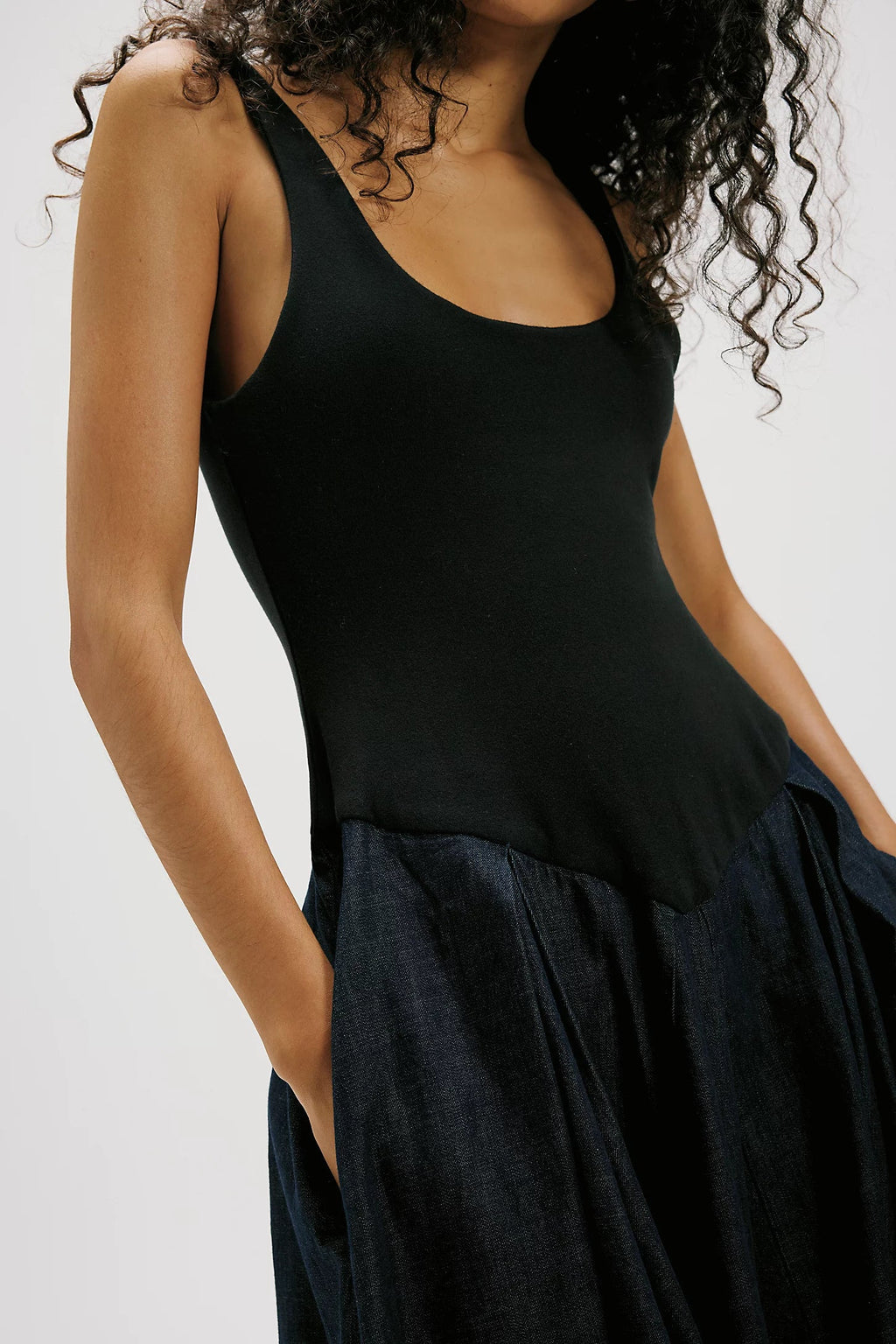 Elio Denim Midi Dress | Dark Combo