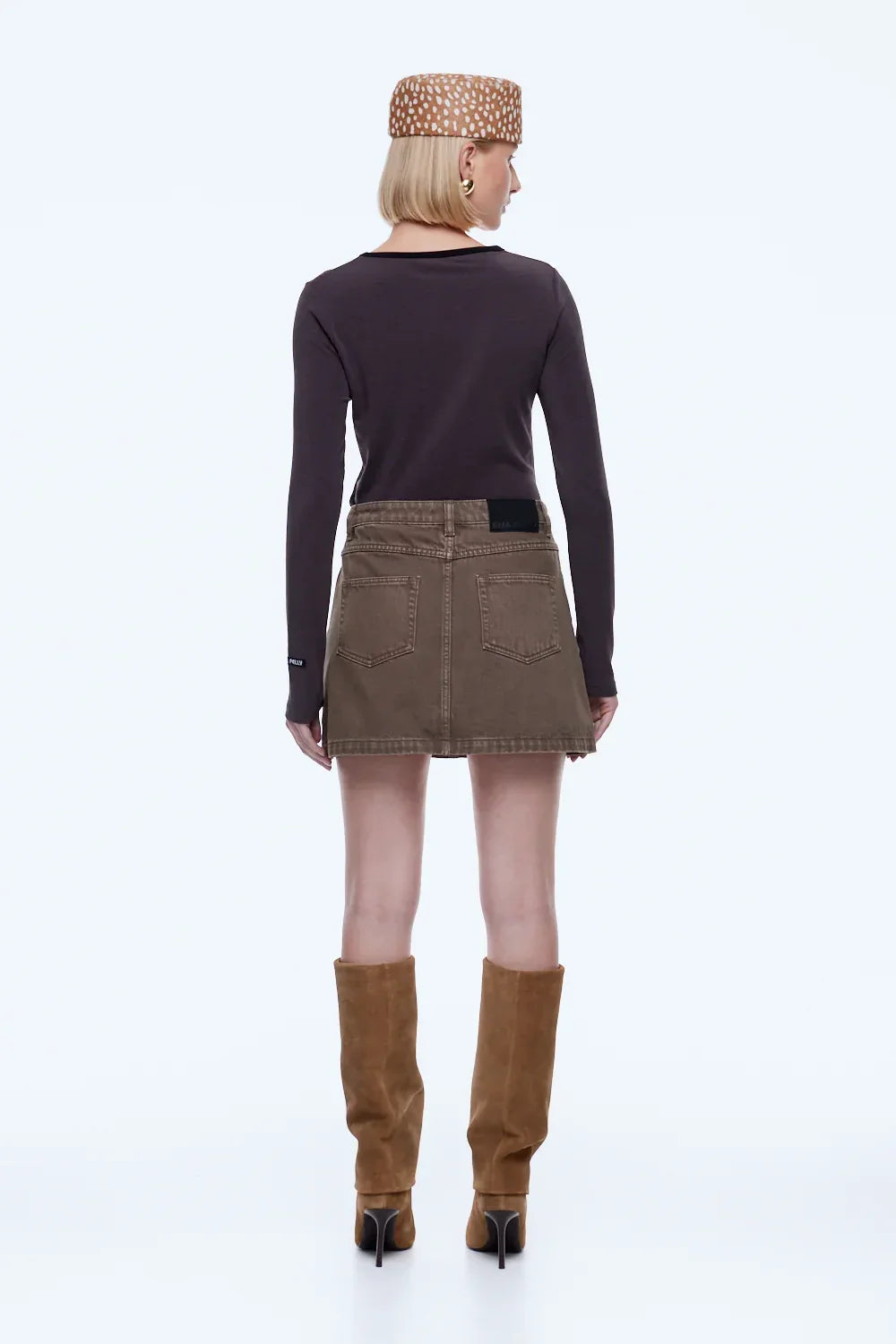 Stella Denim Mini Skirt | Mushrooom