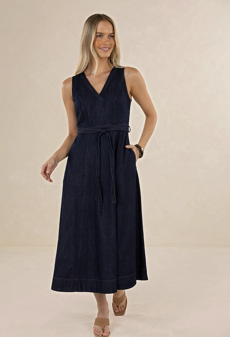 Ivy Denim Midi | Dark Denim