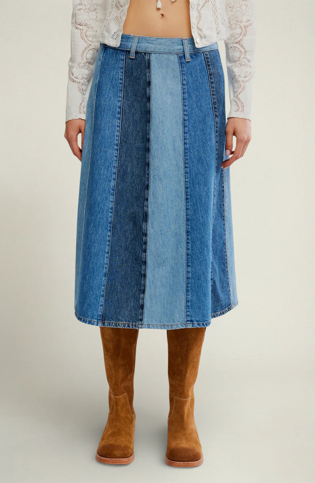 Sunbeam Denim Midi Skirt