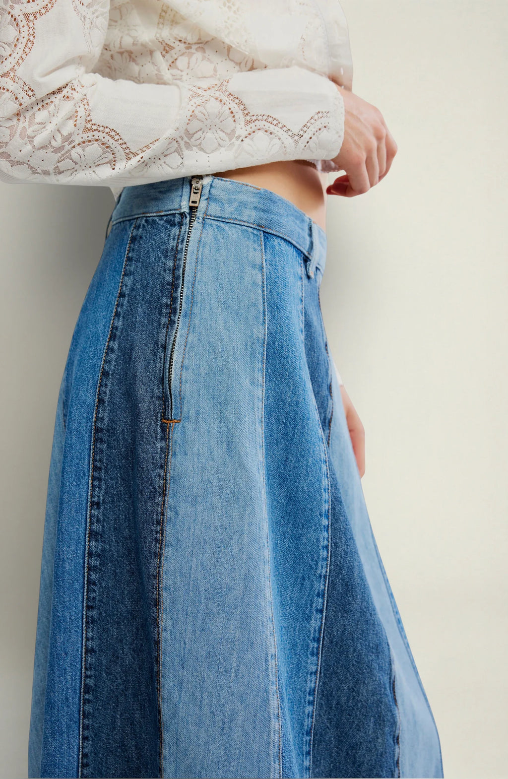 Sunbeam Denim Midi Skirt