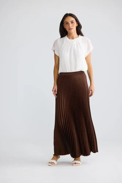 Alias Pleated Skirt | Chocolate - Skirts