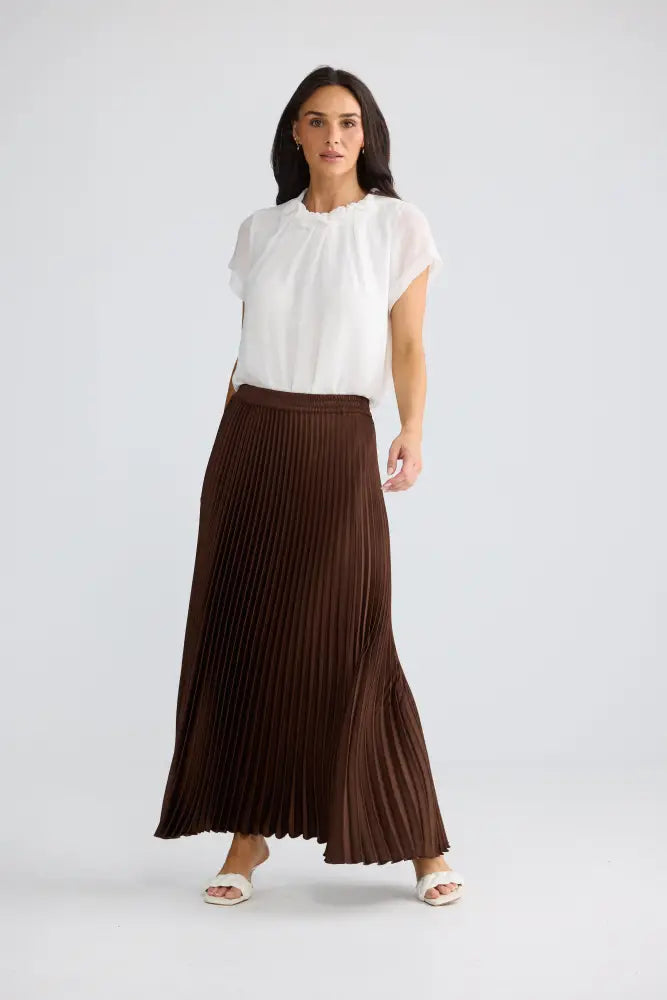 Alias Pleated Skirt | Chocolate - Skirts