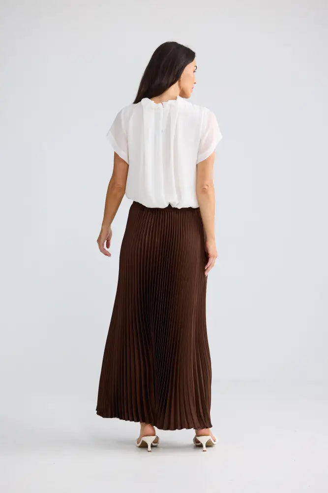 Alias Pleated Skirt | Chocolate - Skirts
