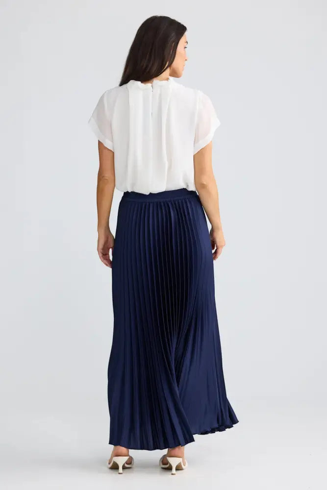 Alias Pleated Skirt | Navy - Skirts