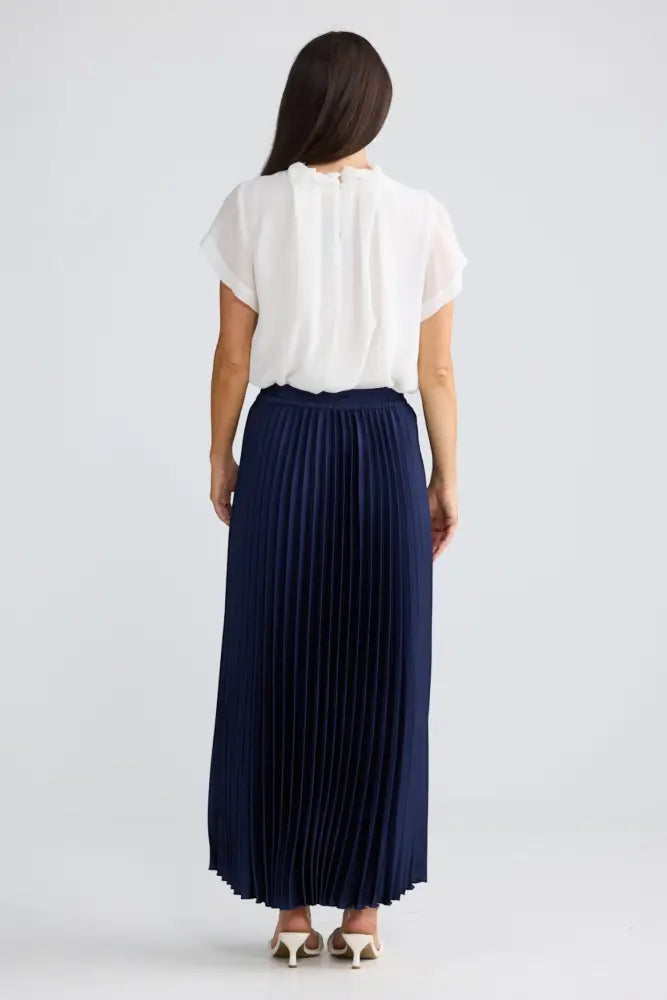 Alias Pleated Skirt | Navy - Skirts