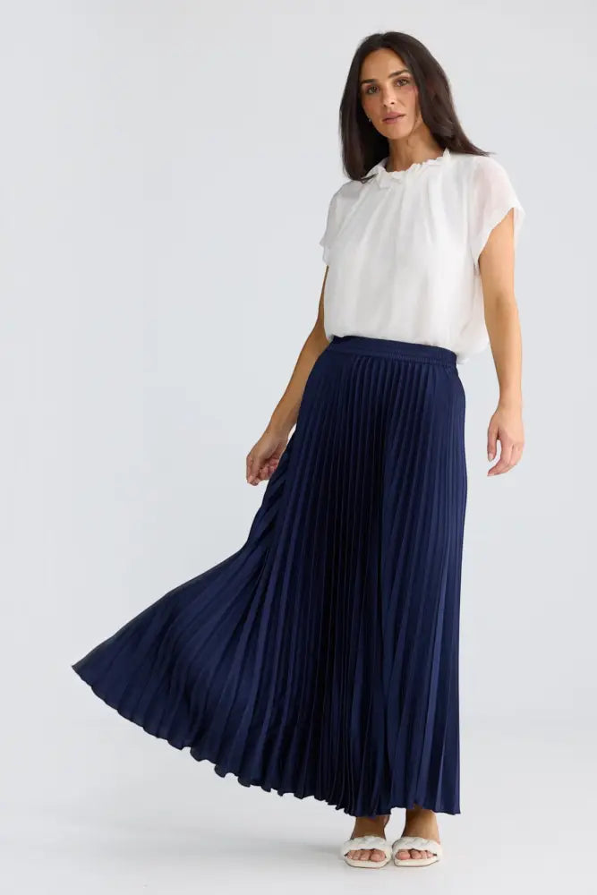 Alias Pleated Skirt | Navy - Skirts