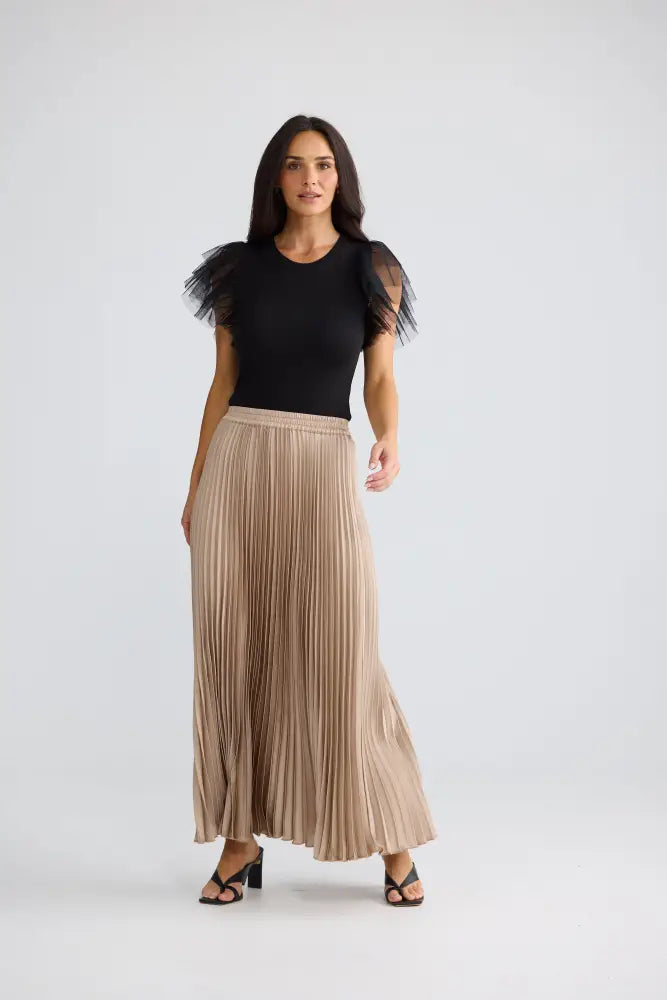 Alias Pleated Skirt | Sand - Skirts