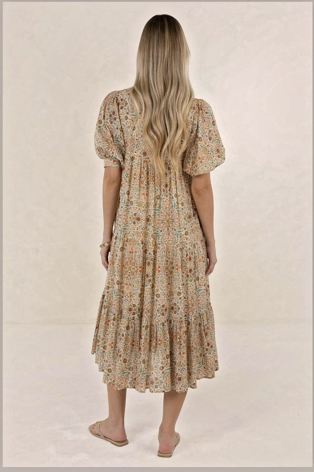 Yasmin Midi Dress | Almond Print