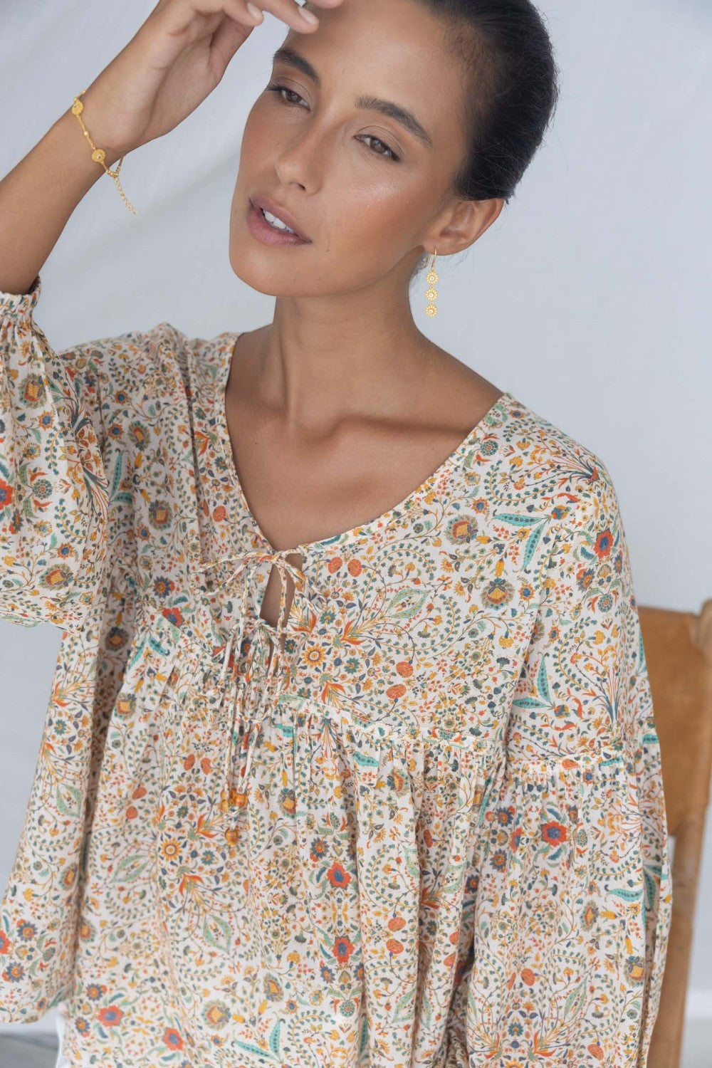 Yasmin Midi Dress | Almond Print