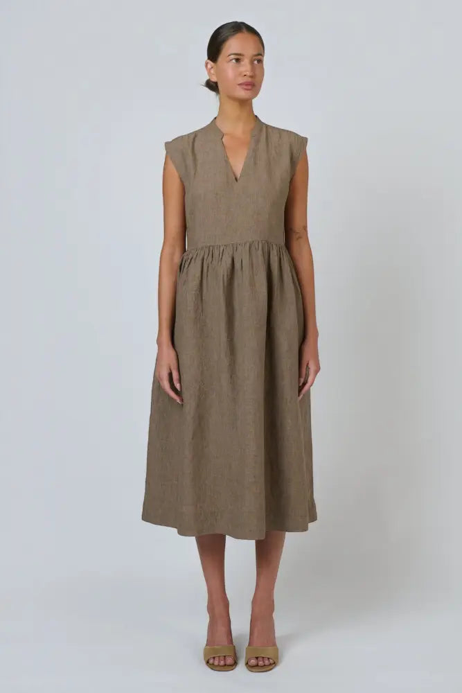 GA606 Drop Waist Midi Dress | Agate - Dresses