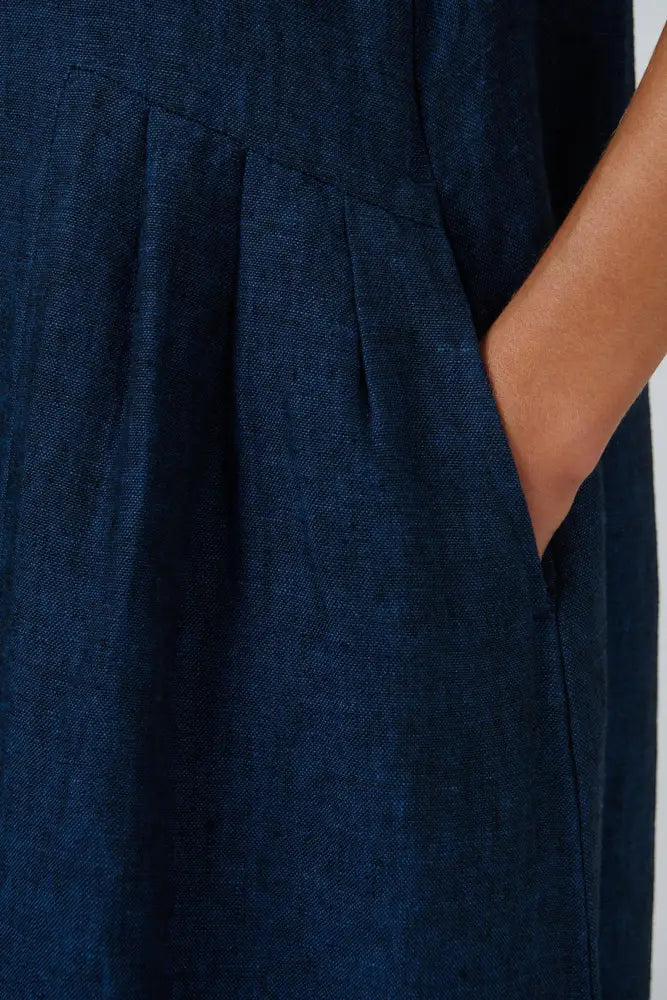 GA684 Linen Midi Dress | Eclipse - Dresses