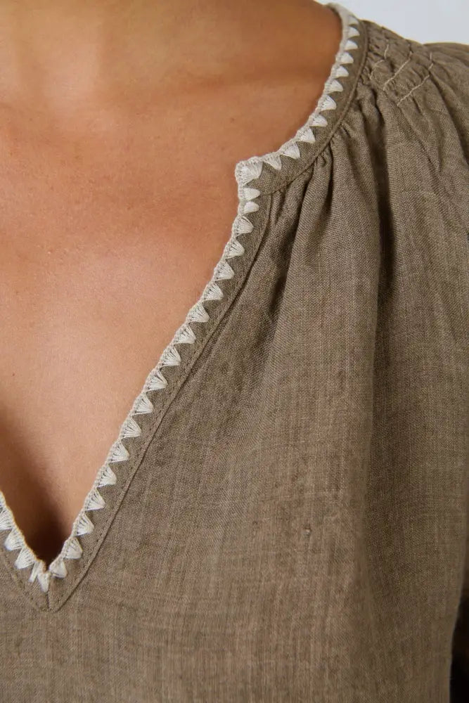 GA703 Linen Shift Dress | Agate - Dresses