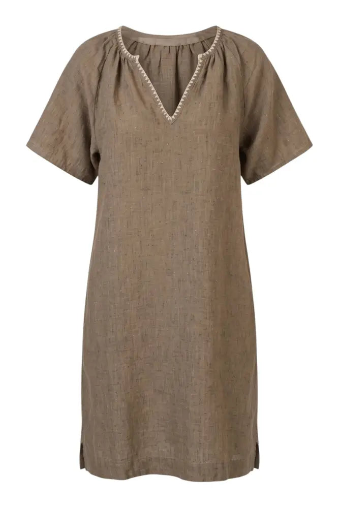 GA703 Linen Shift Dress | Agate - XS - Dresses