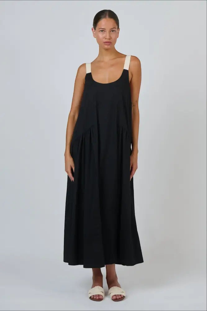 GA719 Buckle Strap Dress | Black - Dresses
