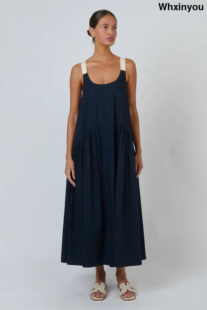 GA719 Buckle Strap Dress | Ink - Dresses
