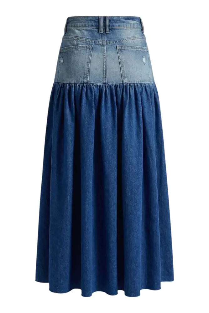 Good Company Mixed Denim Maxi Skirt - Skirts