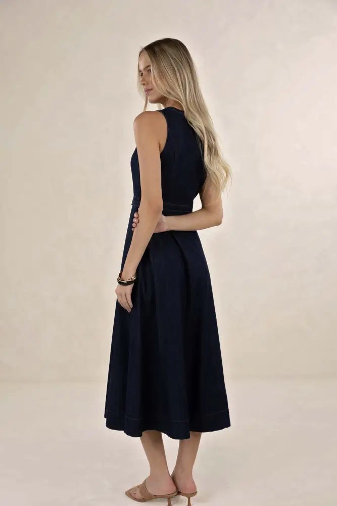 Ivy Denim Midi | Dark Denim - Dresses