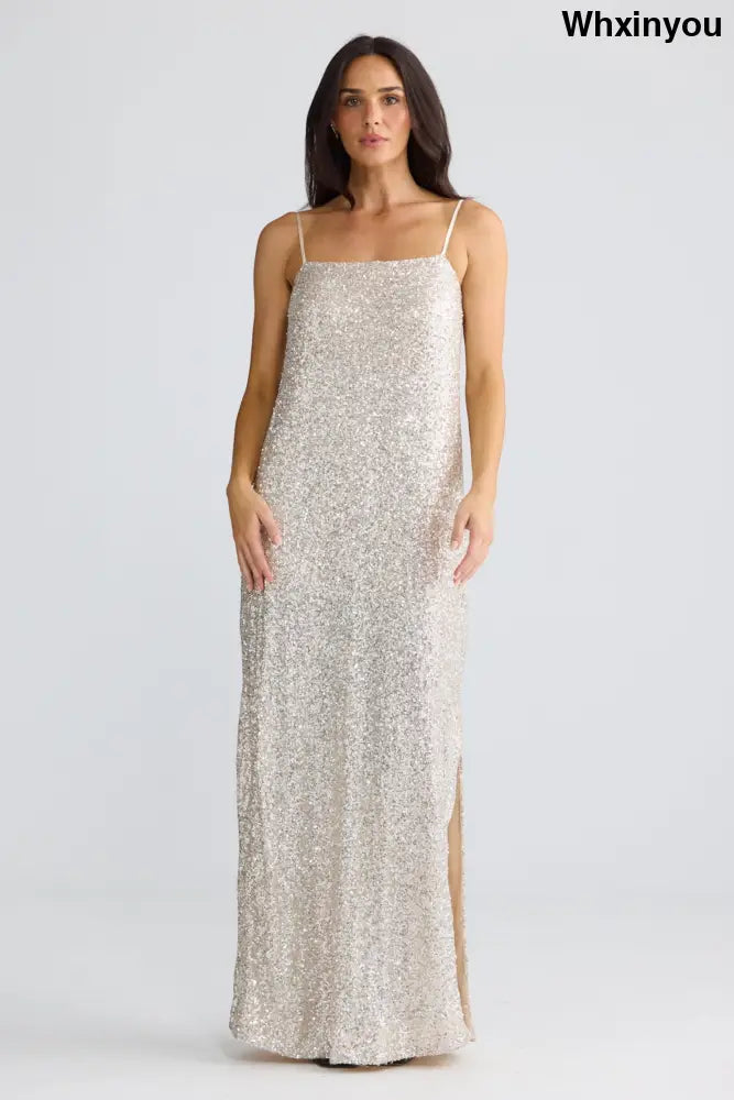 Jazzy Maxi Dress | Champagne - Dresses