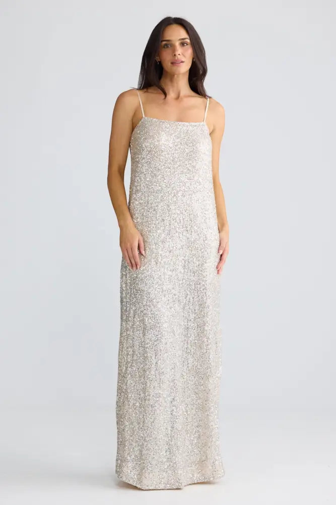 Jazzy Maxi Dress | Champagne - Dresses