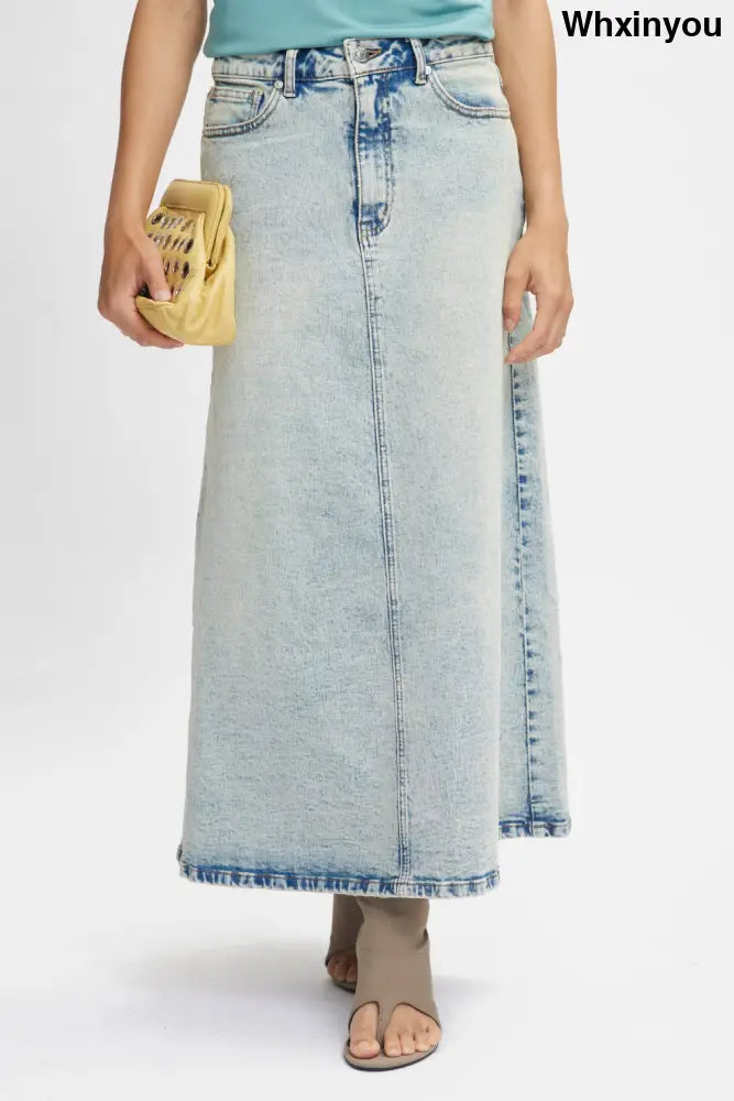 Manula Skirt | Light Blue Acid Wash - Skirts