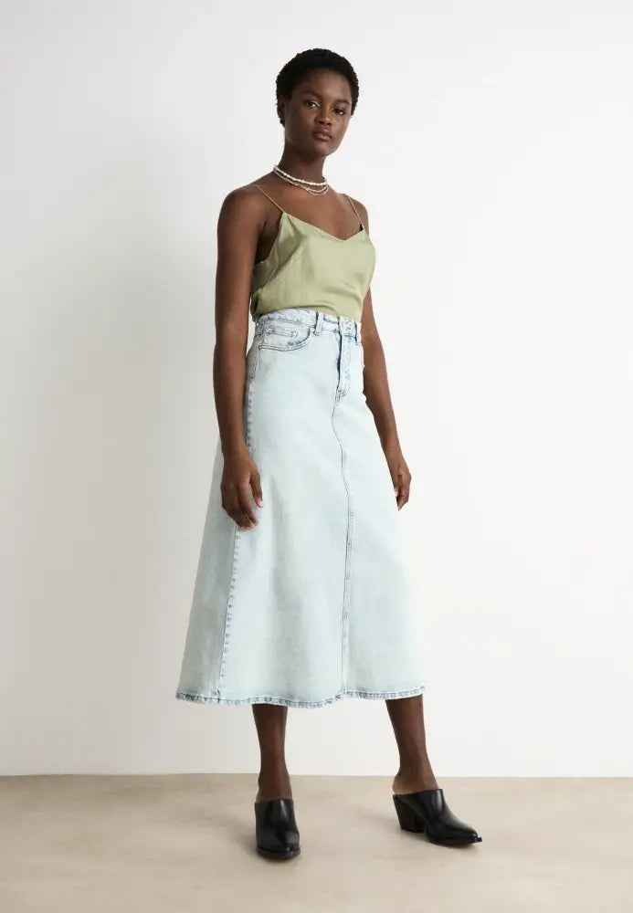 Manula Skirt | Light Blue Acid Wash - Skirts