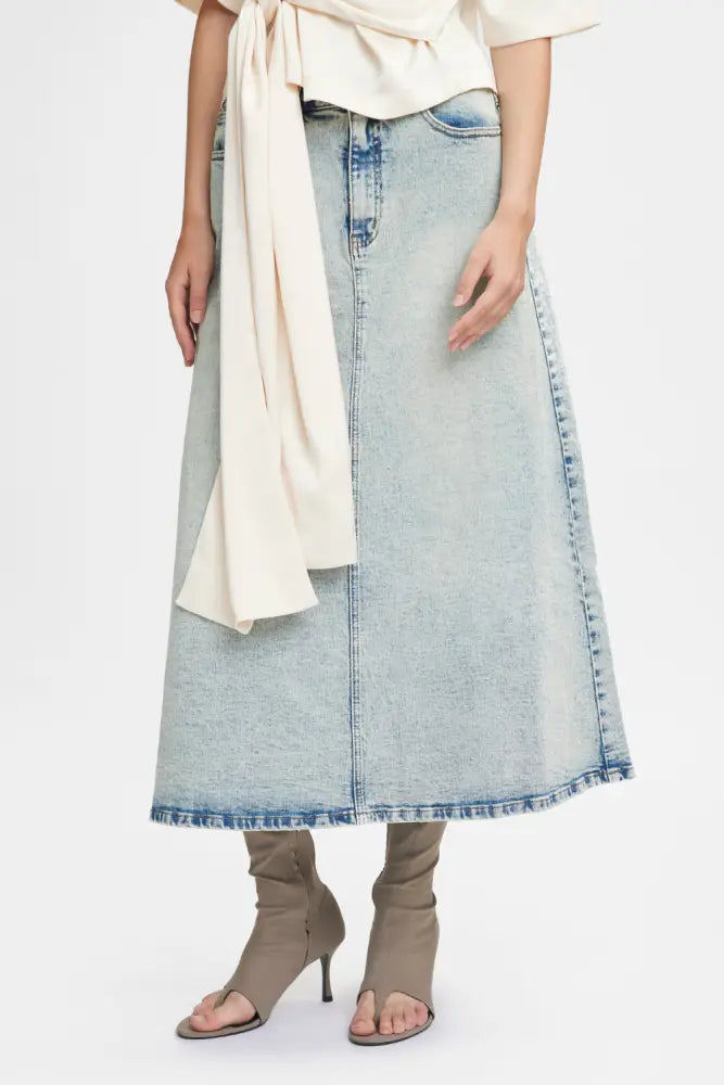 Manula Skirt | Light Blue Acid Wash - Skirts