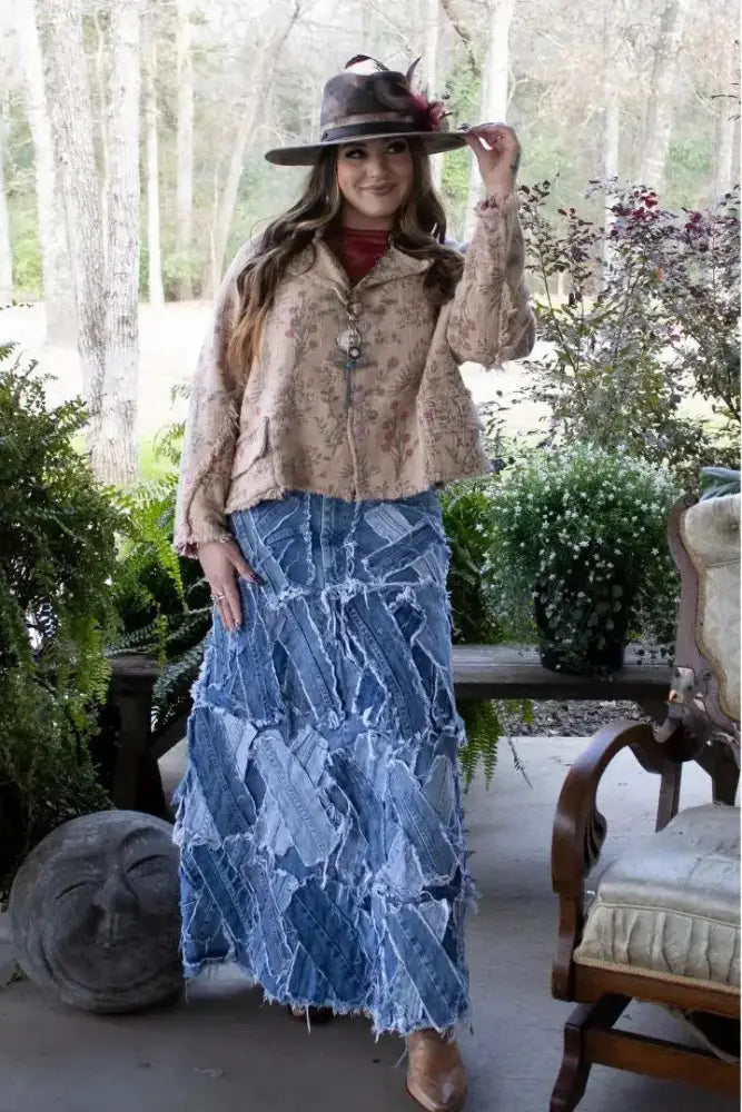 Patched Up Skirt | Vintage Denim - Skirts