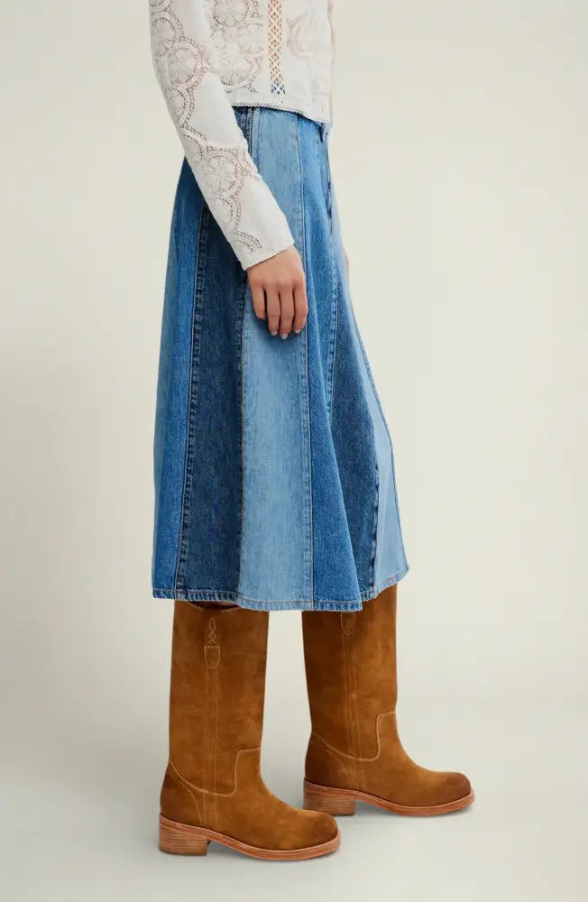 Sunbeam Denim Midi Skirt - Skirts