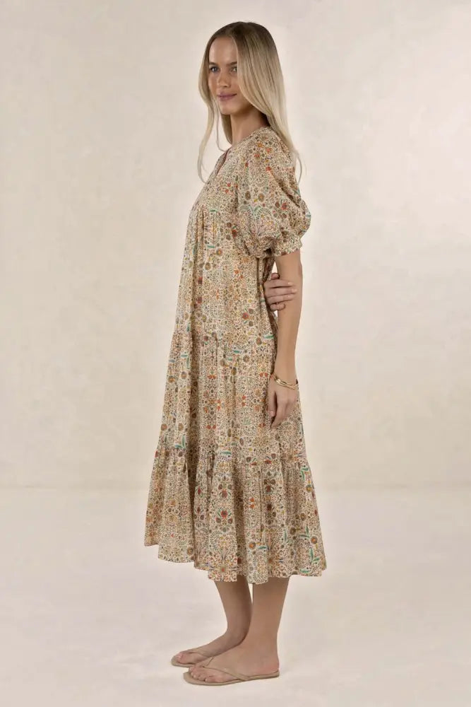 Yasmin Midi Dress | Almond Print - Dresses